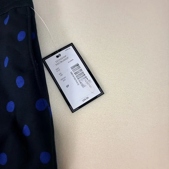 INC International Concepts Black Pencil Skirt with Blue Polka Dots Womens 8P - Picture 2 of 9